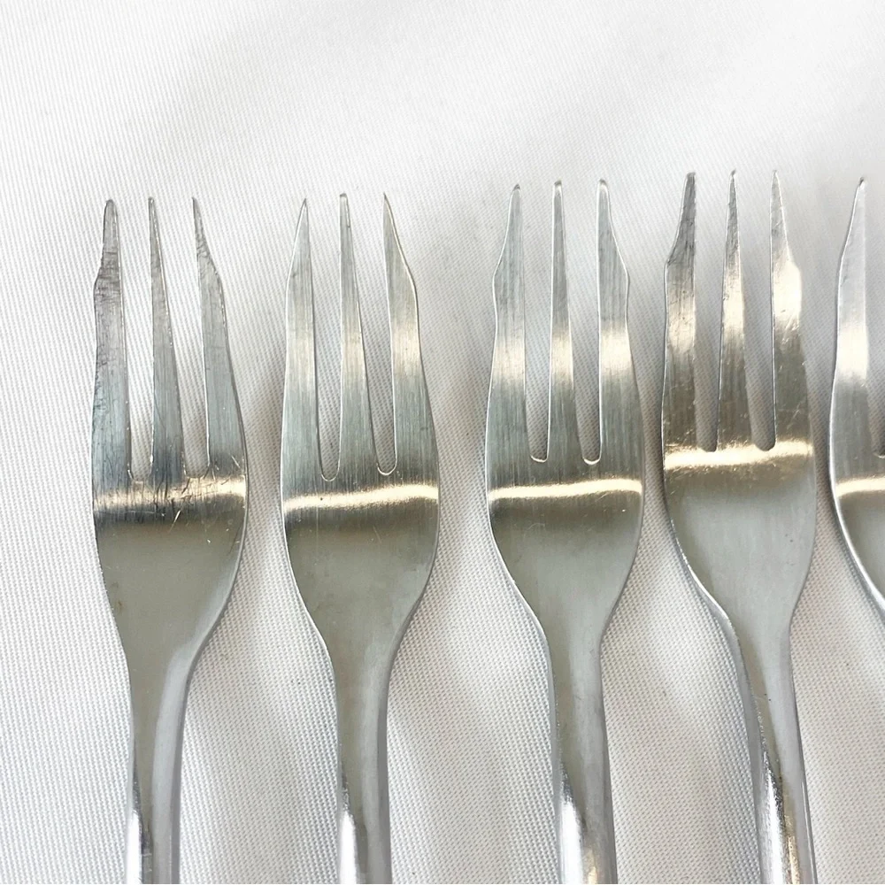 Supreme Cutlery Vintage Stainless Japan Flatware Cocktail/Seafood Forks Lot Of 7